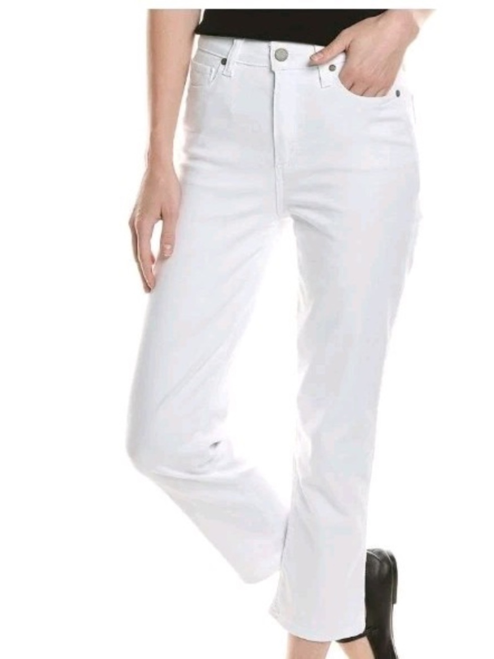 Paige Jacqueline Straight White Jeans - size 24